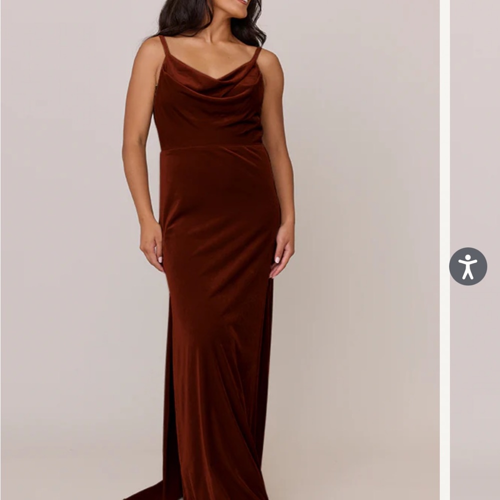 Revelry Nadia Velvet Dress in Terracotta